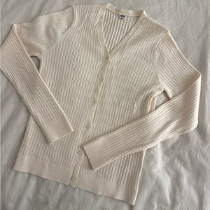Uniqlo Women's Ivory Ribbed Cardigan